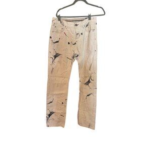 A.Tiziano Cotton Marbled White Straight Leg Jeans Size 32 Mens